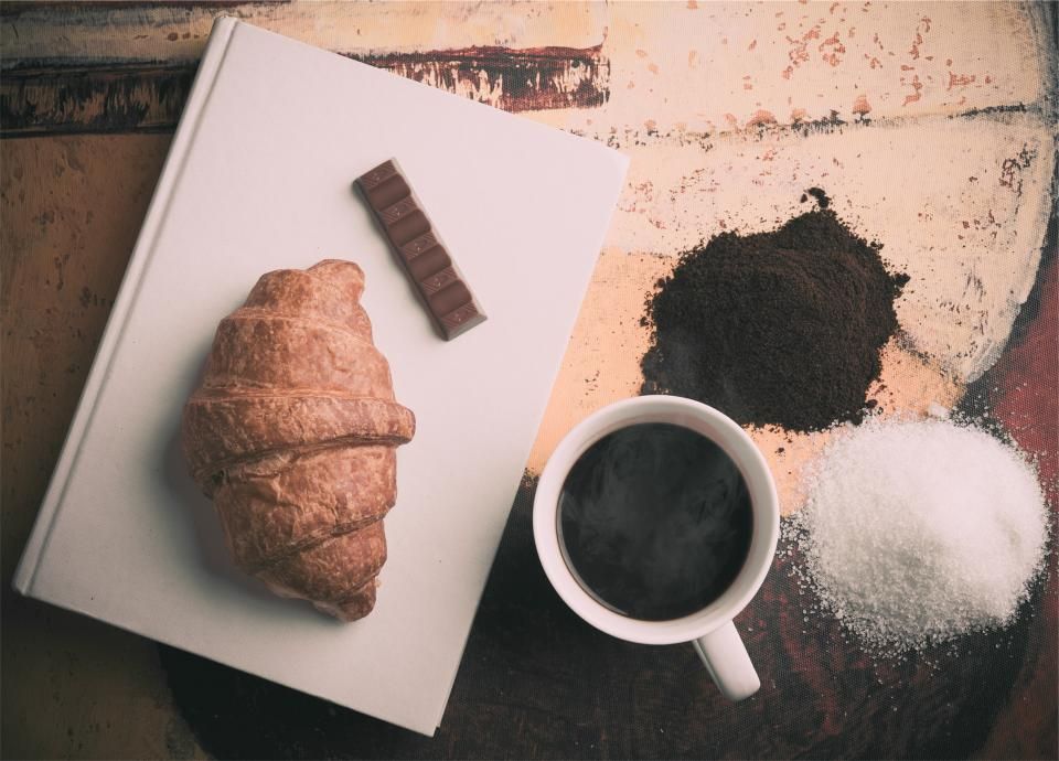 Croissant with coffee